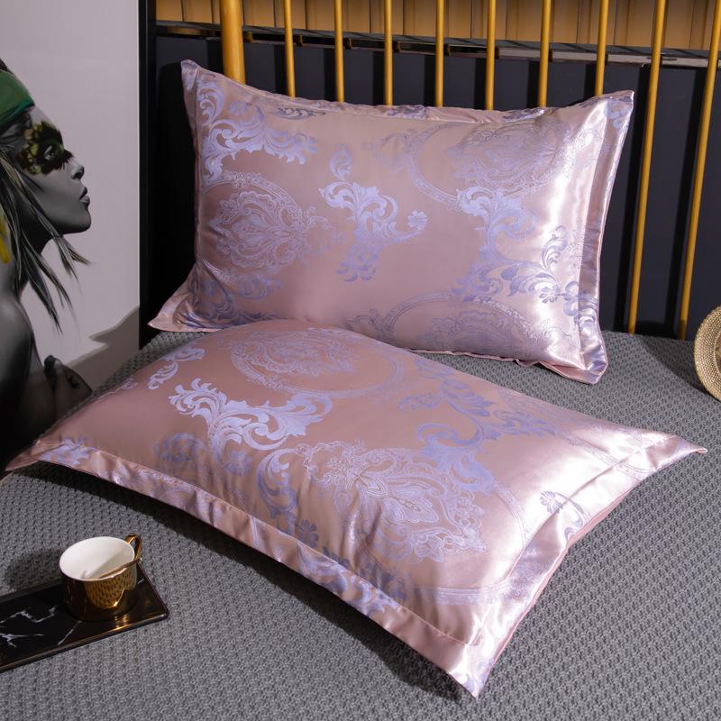 Summer Ice Silk Jacquard Pillowcase for Student Dormitory