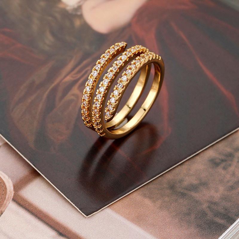 Elegant Fashionable Adjustable Copper Ring For Women With Chic Geometric Design