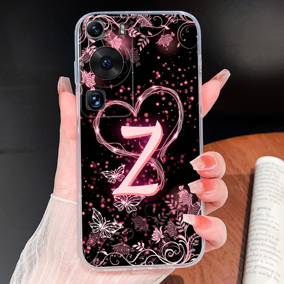 Phone Case For Huawei P60 P50 Pro P50E Lovely Letters Lightweight Soft TPU Transparent Silicone Shell For Huawei P 60 P 50 Cover