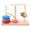 Wooden Toy Tower Of Hanoi Puzzle With Rainbow Rings For Kids Educational Play