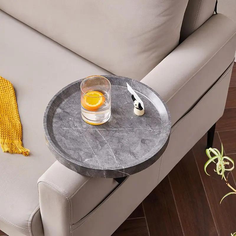 Mobiles Sofatablett Mini-Kaffeetisch Verstellbare Sofalehne Wasserdicht Fleckenresistent Eck-Aufbewahrungstablett Möbel Wohnzimmer