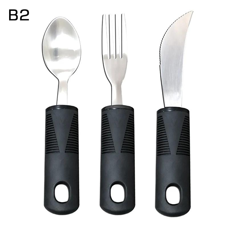 3/4/5Pcs/Set Elderly Adaptive Utensils Disabled Bendable Feeding Dinnerwares Parkinsons Self Training Spoon Fork Tableware