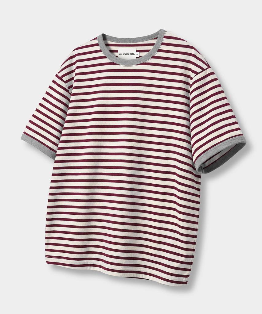 Dimiteulibeullaeg Border Stripe Ringer T-Shirt_3 Color