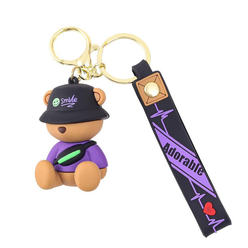 Cute Cartoon Bear Keychain Pendant: Charming Ornament for Bags & Car Keys