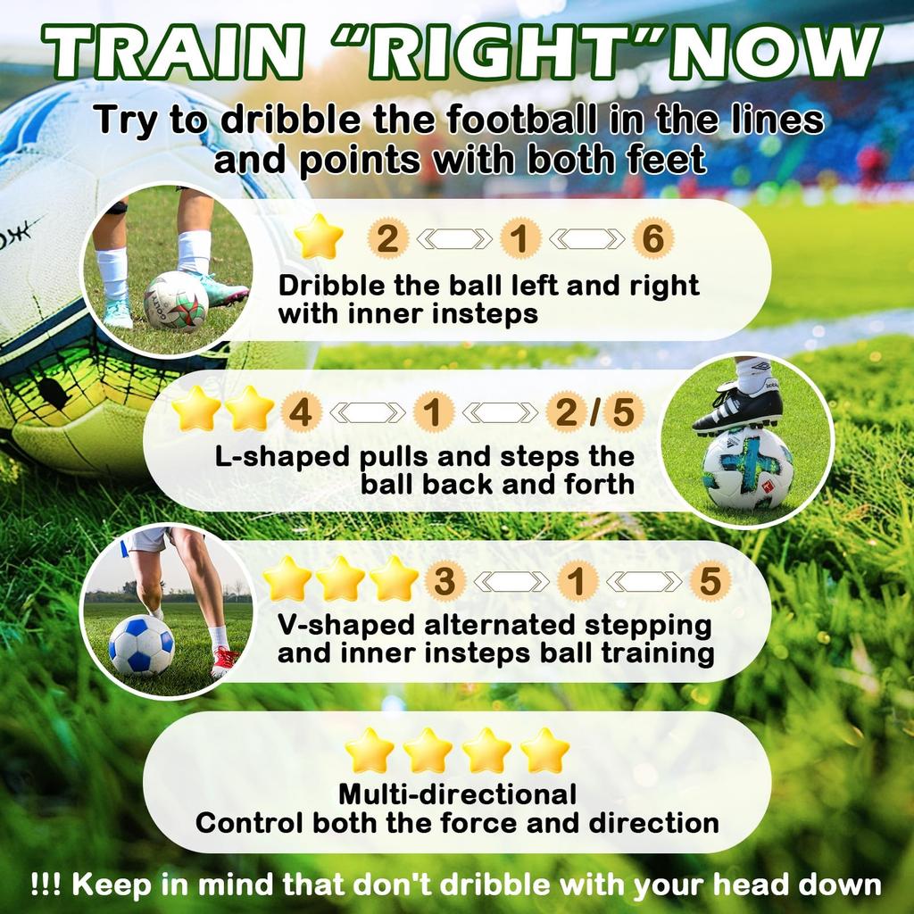 Soccer Footwork Training Mat Non Slip Indoor Exercise Floor Mat Soundproof Fitness Mat for Agility and Coordination Practice