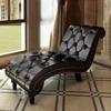 VidaXL Chaise Longue Boutons Cuir Synthétique Marron Salon Balcon Transat 240407