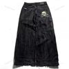 Hohe Taille Weites Bein Jeans Herren Streetwear Hip Hop Vintage Lockere Passform Gerader Schnitt Herbst