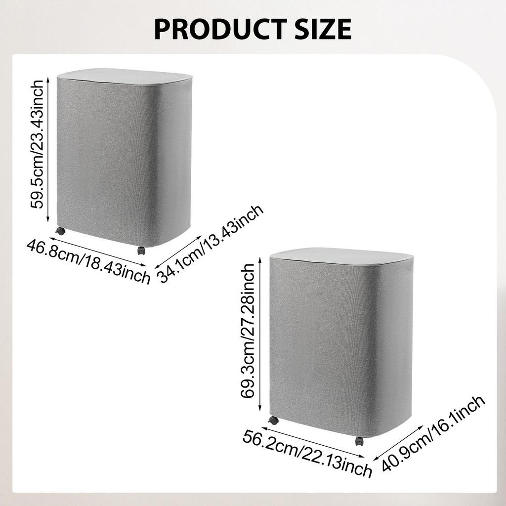 Foldable Laundry Basket with Lid Double Compartments Dirty Clothes Organizer Utility Storage Bin for Laundry Room Organization