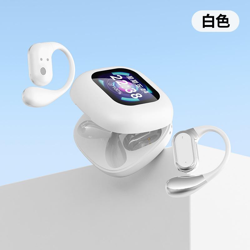 2025 Bluetooth Headset Q18 Color Screen Translatable Ear-hanging Headset Non-in-ear Noise Reduction Computer Headset