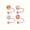 6pcs Sakura Silicone Straw Covers Compatibility Stanley Cup 10mm Drinking Dust Stopper Cap Straw Tips Cover Cup Accessories