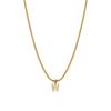 Rhinestone Inlaid French Court Style Snake Bone Collared Pendant with 26 European American Letters