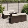 VidaXL Garden Lounge Set with Cushions 7 Pcs Brown Braided Resin 3326424