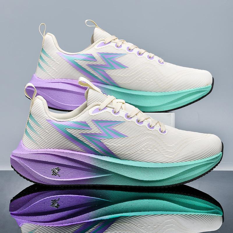 2025 New Full Palm Carbon Board Popcorn Sole Sports Shoes, Student Men's and Women's Racing Shoes, Shock-absorbing Running Shoes