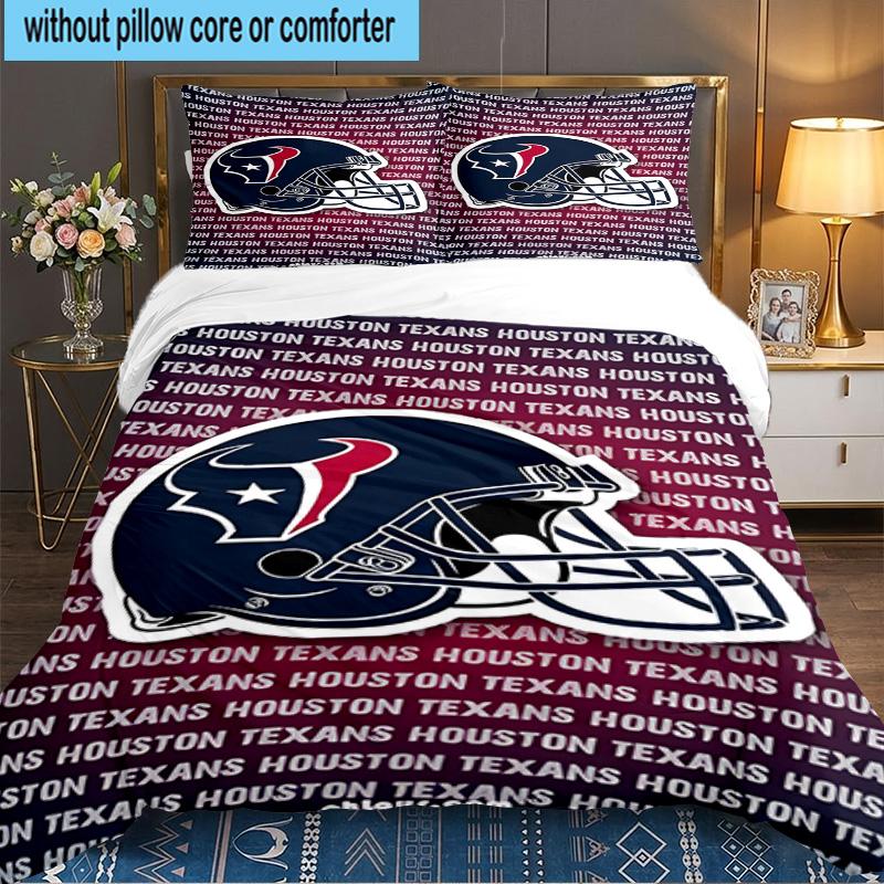basketball Texans Logo 3pcs Bedding Set,Including 1pc Duvet Cover And 2pcs Pillowcases Perfect Gift for Christmas,Ideal for Bedroom, Dormitory