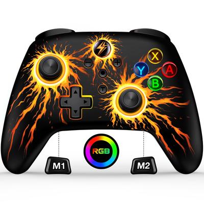 Switch Controller with LED Light Macro 16 Hours of 1000mAh Gyro TURBO 4 Levels of HD and Function for 9-Color Switch, Function, Use, High-Capacity