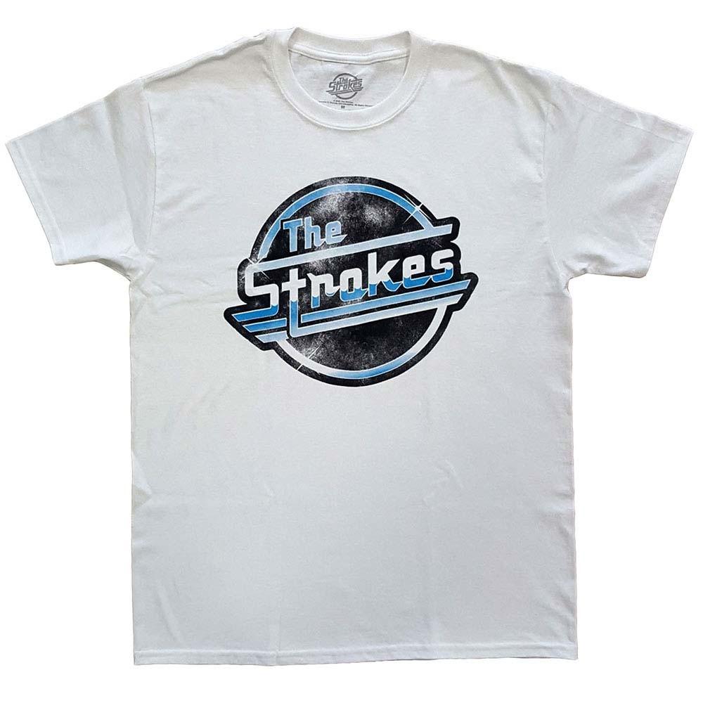 Men s Strokes Distressed OG Magna Slim Fit T-shirt X-Large White XL