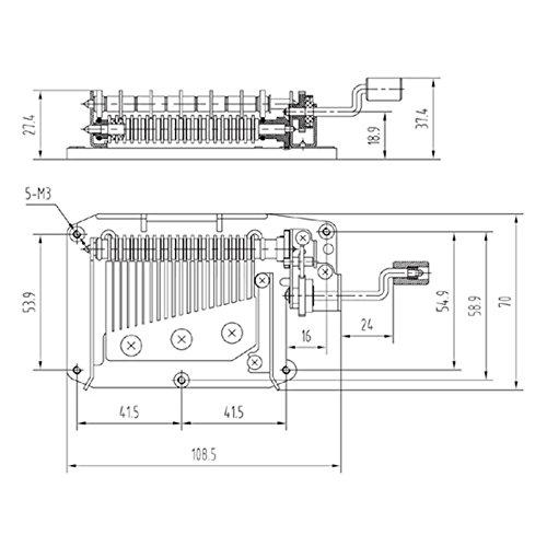 Wingostore 30-Note Hand-Crank Music Box Movement with Copper Gears DIY Make Your Music Tool Kit (Copper Gear 30-Note Movement Body)