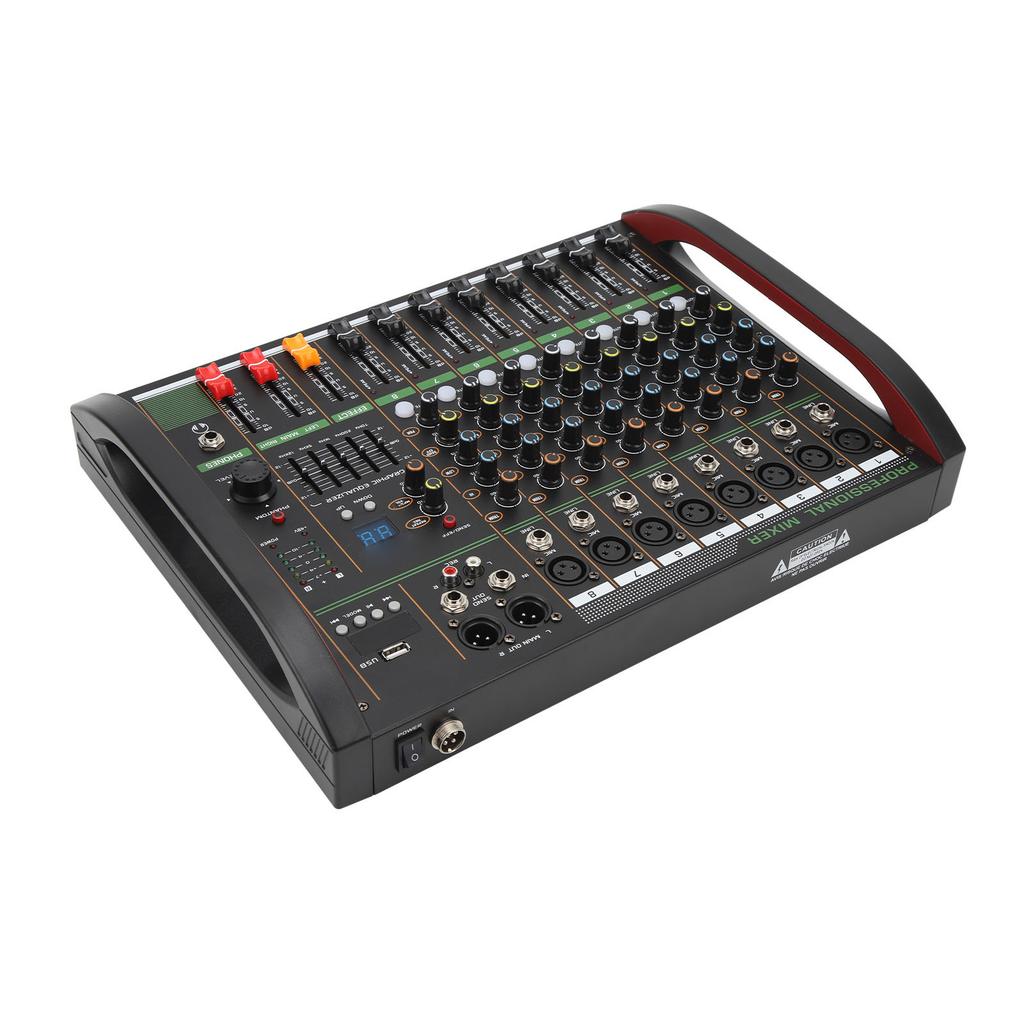 Digital Sound Mixer 8 Channel Bluetooth Transmission USB Sound Board Console for Studio Stage Live Streaming