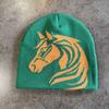 Pony Pattern Wool Beanie With Warmth And Foldable Design For Autumn Winter Fashion
