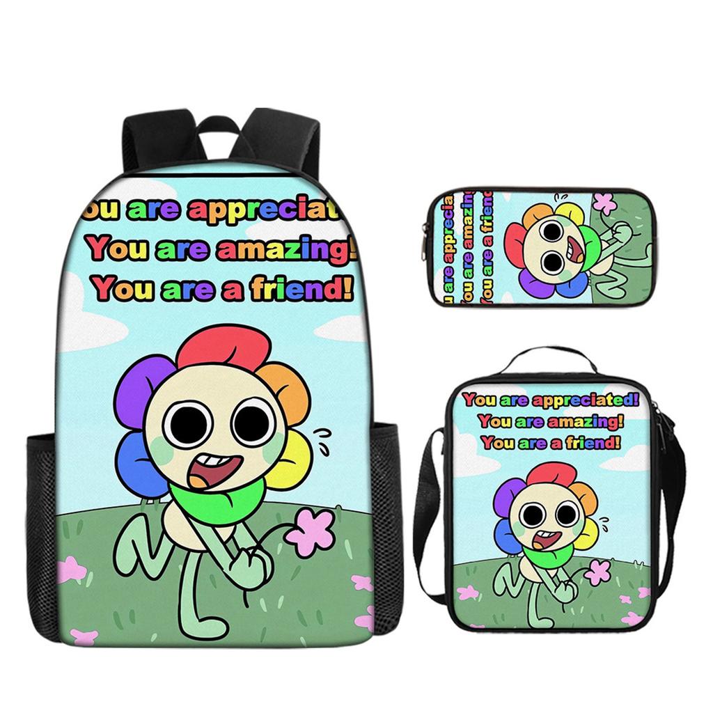 Rucsac Rucsac Imprimat Geantă Crossbody Etui pentru Creioane Set de Trei Piese