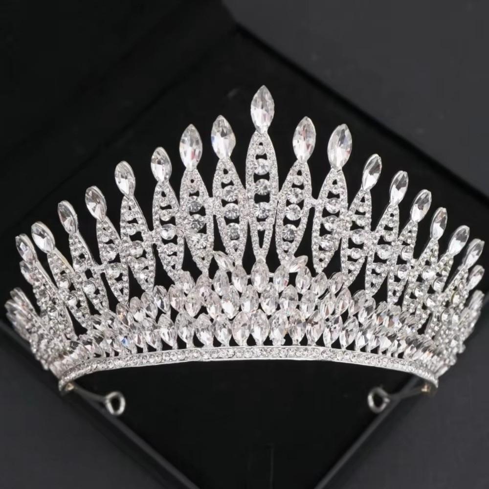 Elegant Zinc Zinc Alloy Princess Crown Sparkling Bridal Headwear Women Hair Hoop  Stage Performances