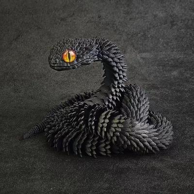 Non-Toxic 30Cm 3D Printed Snake Movable Joint Toy Doll Simulation Snake Model Office Desktop Decoration Handicraft Toy For Children Gift