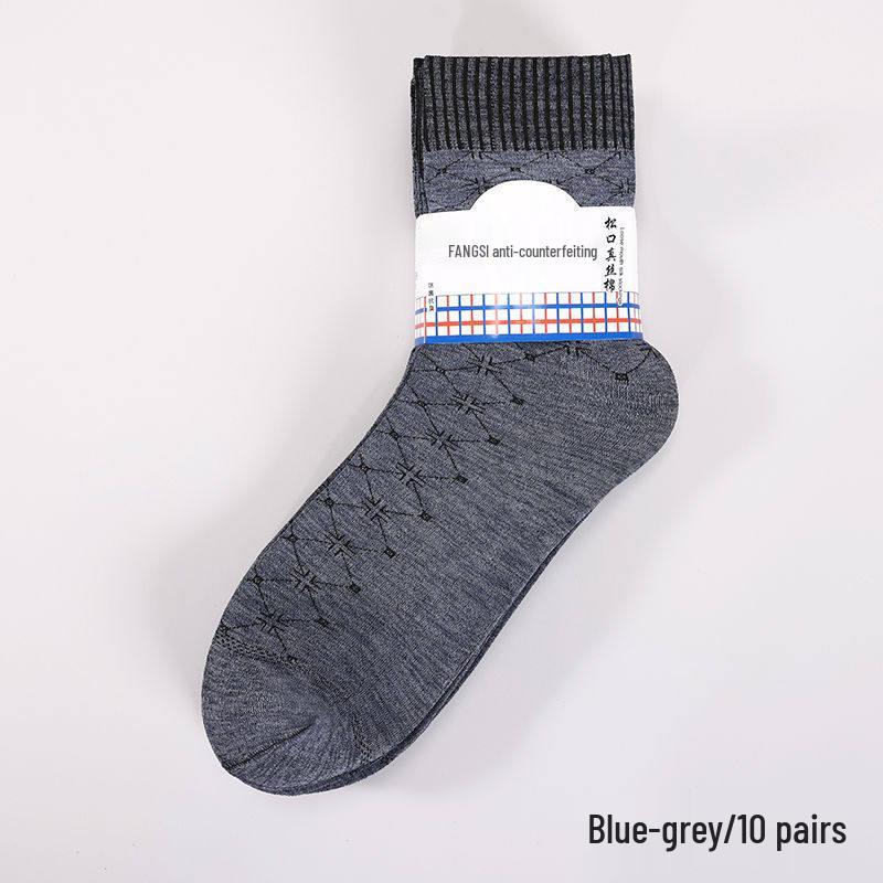 10 Paar Herren Strapazierfähige Laufmaschenfeste Seidenstrümpfe - Atmungsaktive Wadenlange Business-Socken