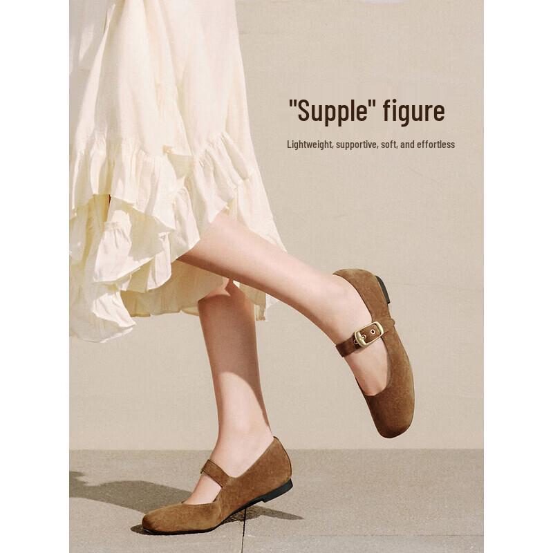 TATA Mary Jane Sheepskin Flats