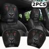Red Eye Lion Car Headrest Cover, Double Sided King of Beast Design, Fierce Auto Interior Decor & Headrest Protector
