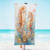 Oversized Blue Flower Beach Towel - for Women Girls, Microfiber Lightweight Sandproof Quick Dry Towel, Suitable Pool Yoga Bath