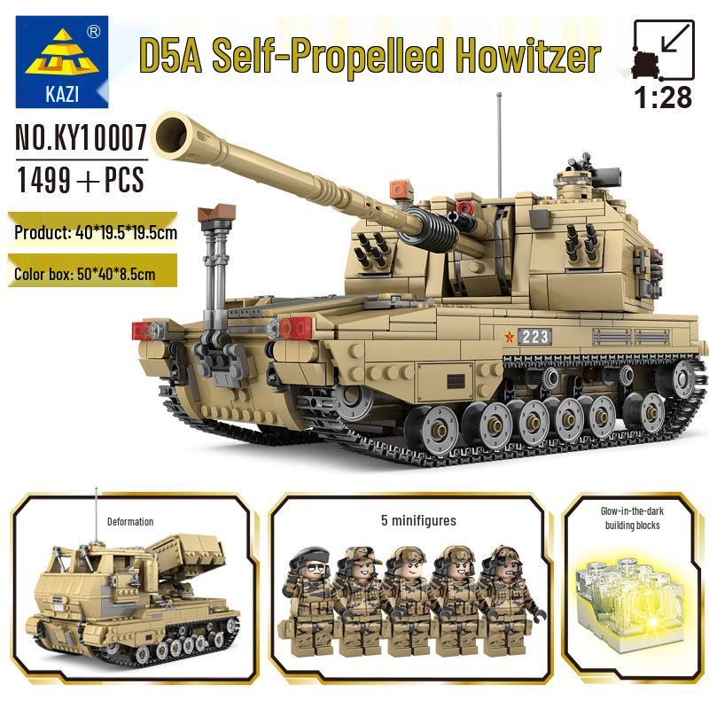 Kai Zhi Transformable Military Tank Bridge Building Blocks - Luminous Educational Toy for Boys Color Box Size: 50*40*8.5cm