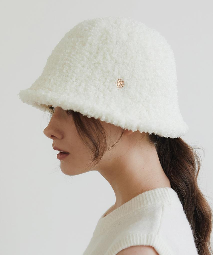 Hallen Hairy Boucle Bucket Hat (C041_Ivory)