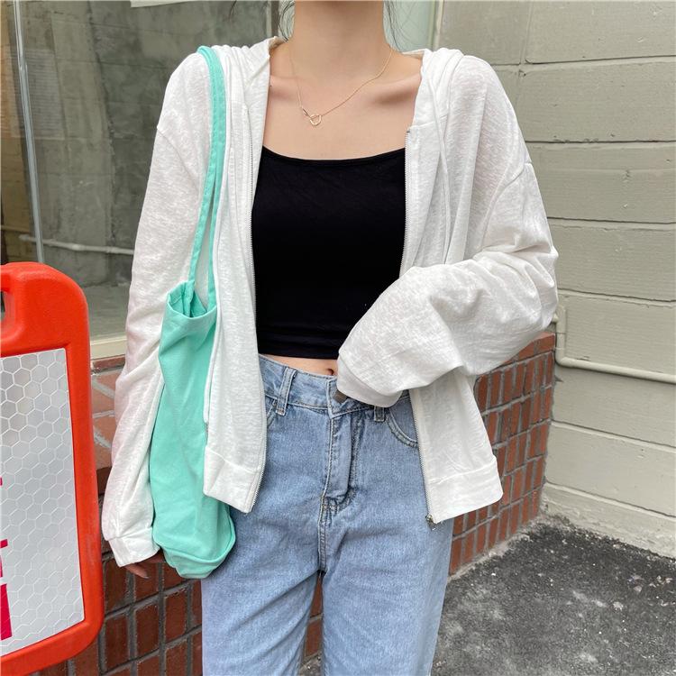 Dámský letní kardigan s ochranou proti slunci 2022 - Tenký, s dlouhým rukávem, volného střihu, módní, ke všemu, se zipem