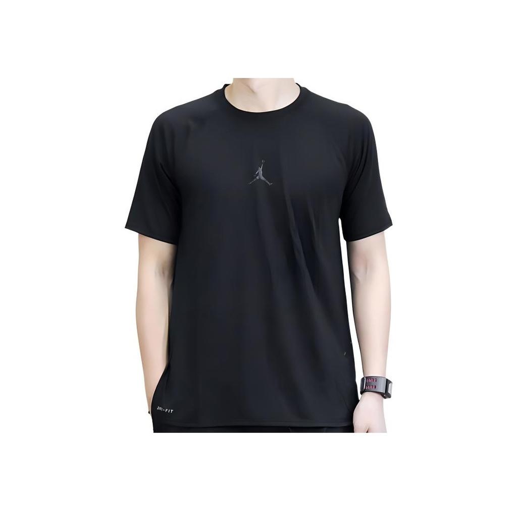 Jordan Quick-Dry Solid Color Logo Casual Short Sleeve T-Shirt Men Tops Black 866591-010