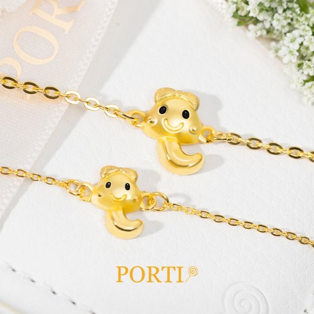 Porti 24k Gold 1.875g Snake Ribbon Chain Bracelet