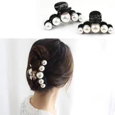 Women Hair Crab Hair Claws Imitation Pearl Lady Head Wear Accessories Hairpins Plastic Elastic