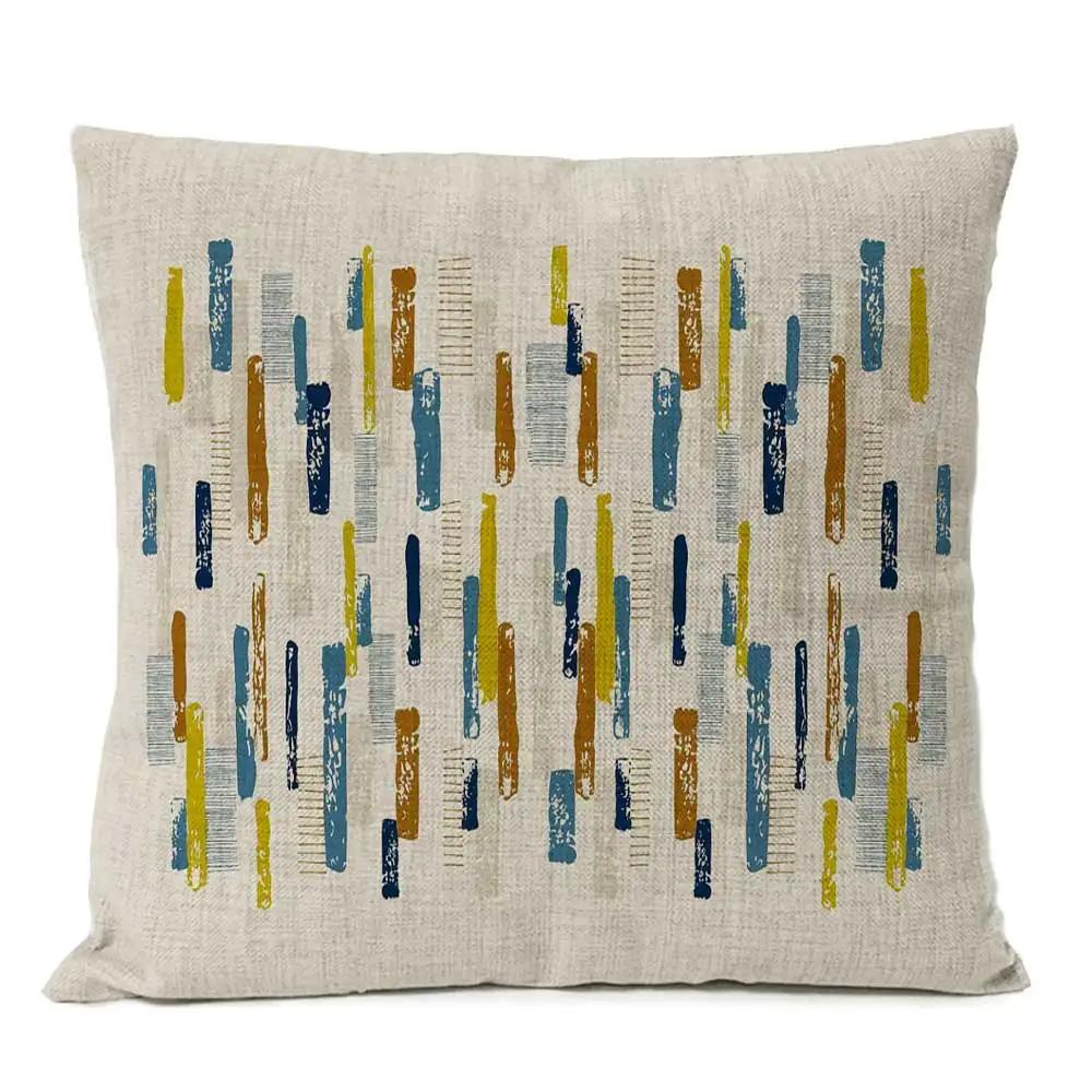 Home Decorative Throw Pillow Rustic Geometric Floral Pillow Cover Multicolor Flower Pillow Case Sofa Cushions 4545cm