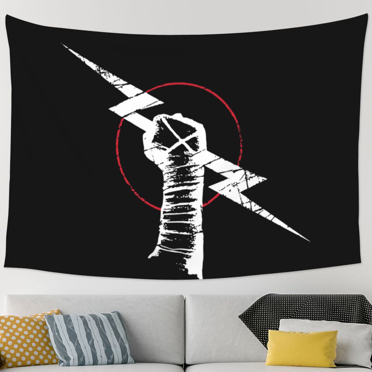 

Cm Punk Logo Tapestry Art Wall Hanging Aesthetic Home Decoration Tapestries for Living Room Bedroom Dorm Room 74x94cm(29x37in)