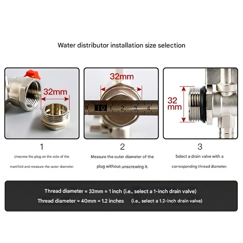 Floor Heating Drain Valves Underfloor Heating Distributor Valves Water Divider Heating Radiator Water Heater Valves