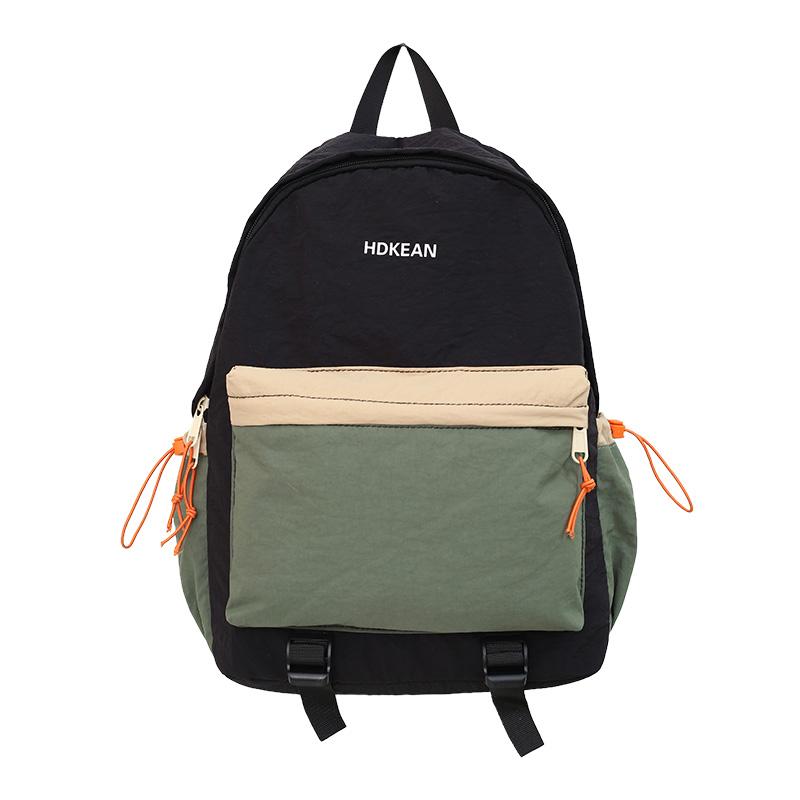 Lightweight Commuter Backpack College Style Large Capacity Schoolbag Women's Contrast Color Backpack