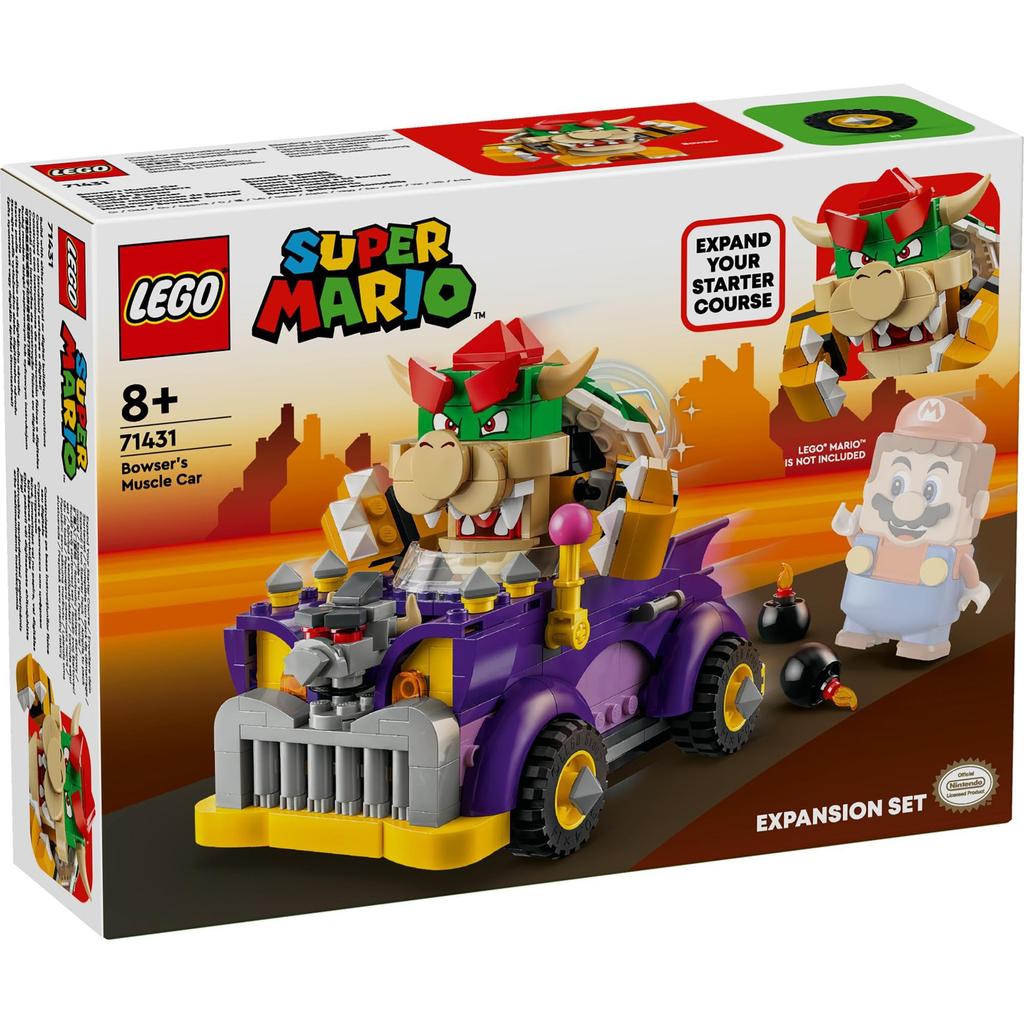 LEGO Super Mario Carro da Rodovia do Bowser Brinquedo, Presente de Aniversário, Blocos, para Meninos e Meninas, Idades 8, 9 e 10, Alunos do Ensino Fundamental, Brinquedo do Mario, Jogo,