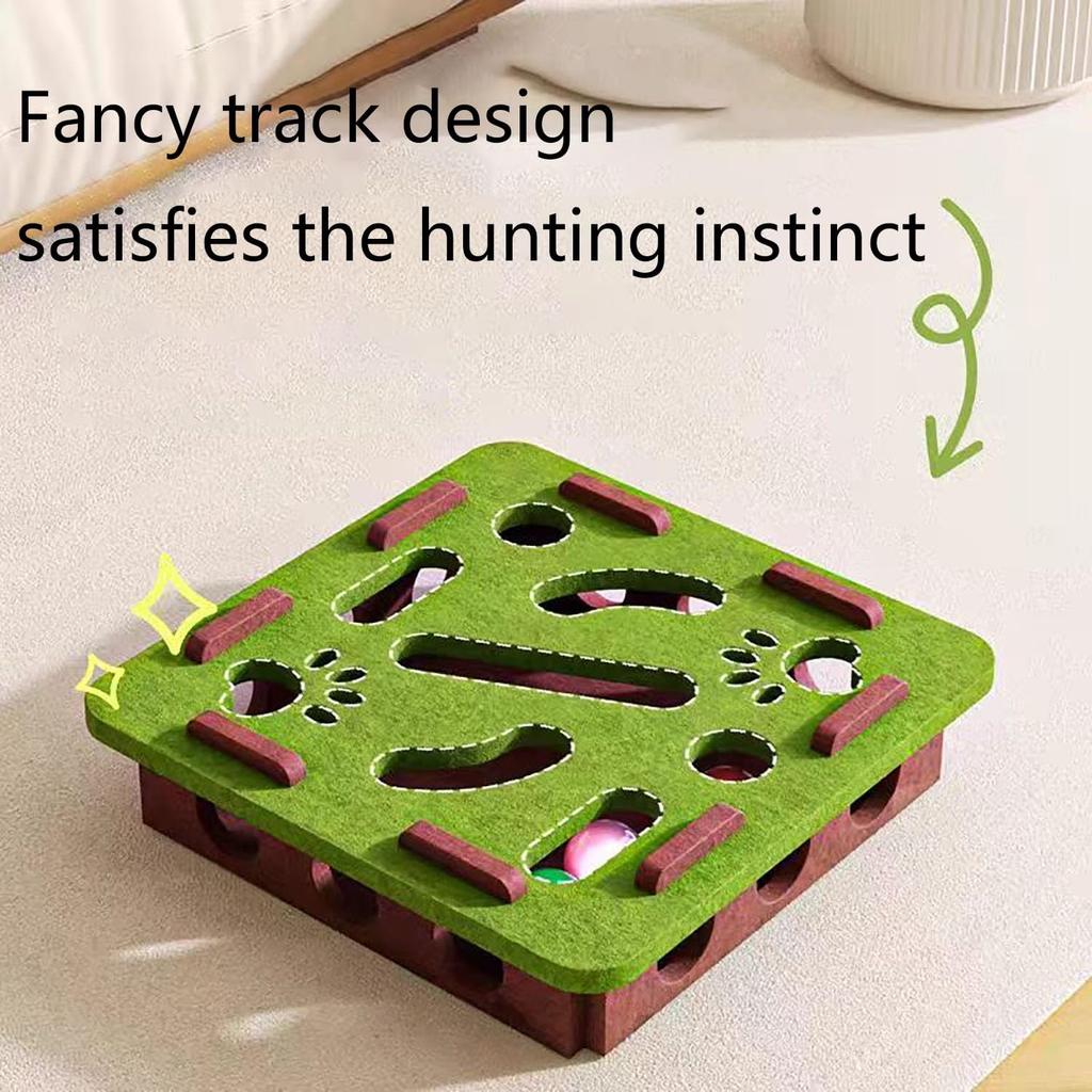 Nailfile Enrichment Box With Bell For Indoor sscratchingand Hunting Mental Felt Maze Box Scratchpuzzleenrichment Box