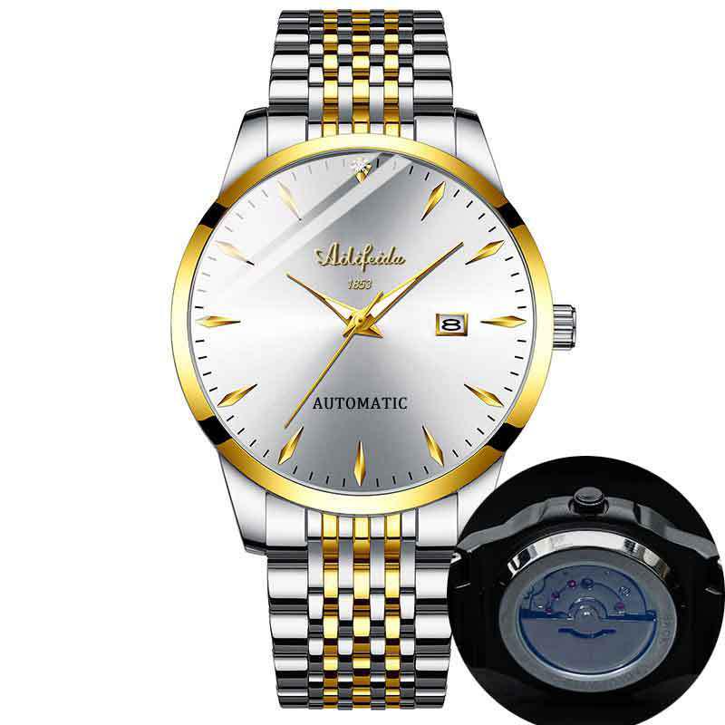 Aili Feida Men's Luminous Quartz Watch with Transparent Back and Hollow Design – Hot Selling On Douyin.