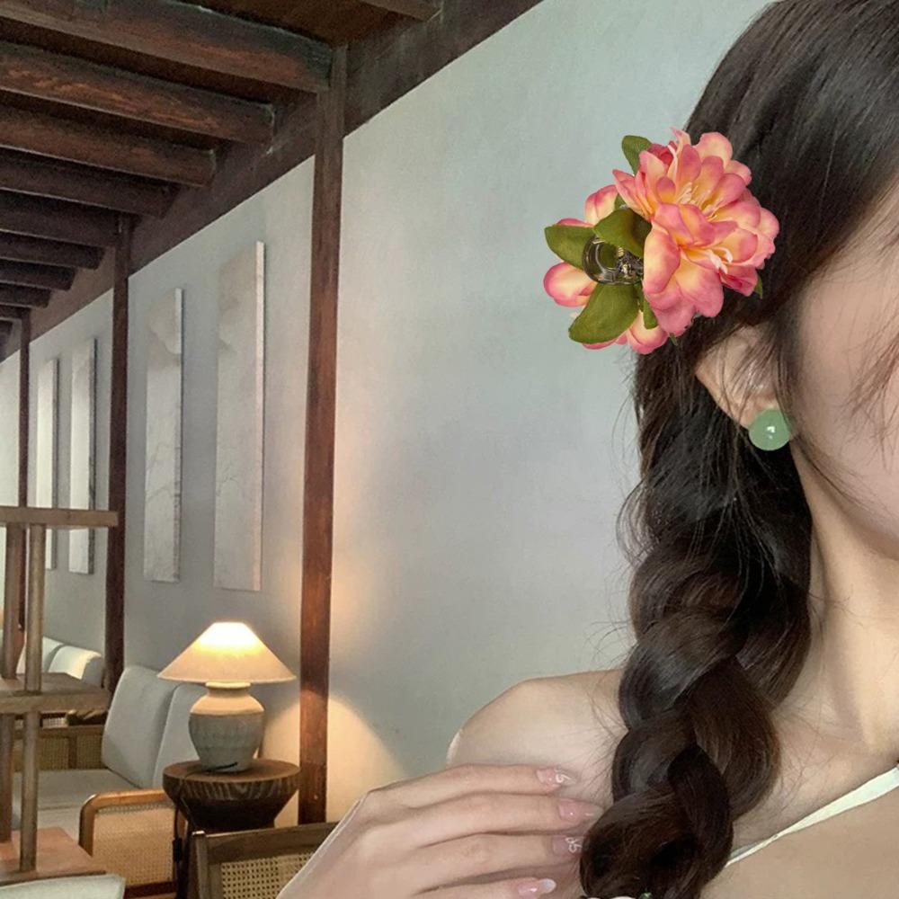 Vacation Style Artificial Flower Hairpin Cloth Bohemian Style Hair Clip Flower Hair Clip  Holiday