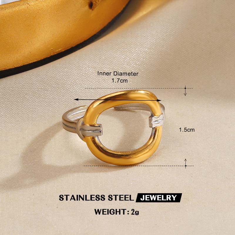 Stainless Steel Gold Silver Color Geometric Open Rings for Women Vintage Metal Star Personality Finger Rings Jewelry Party Gifts