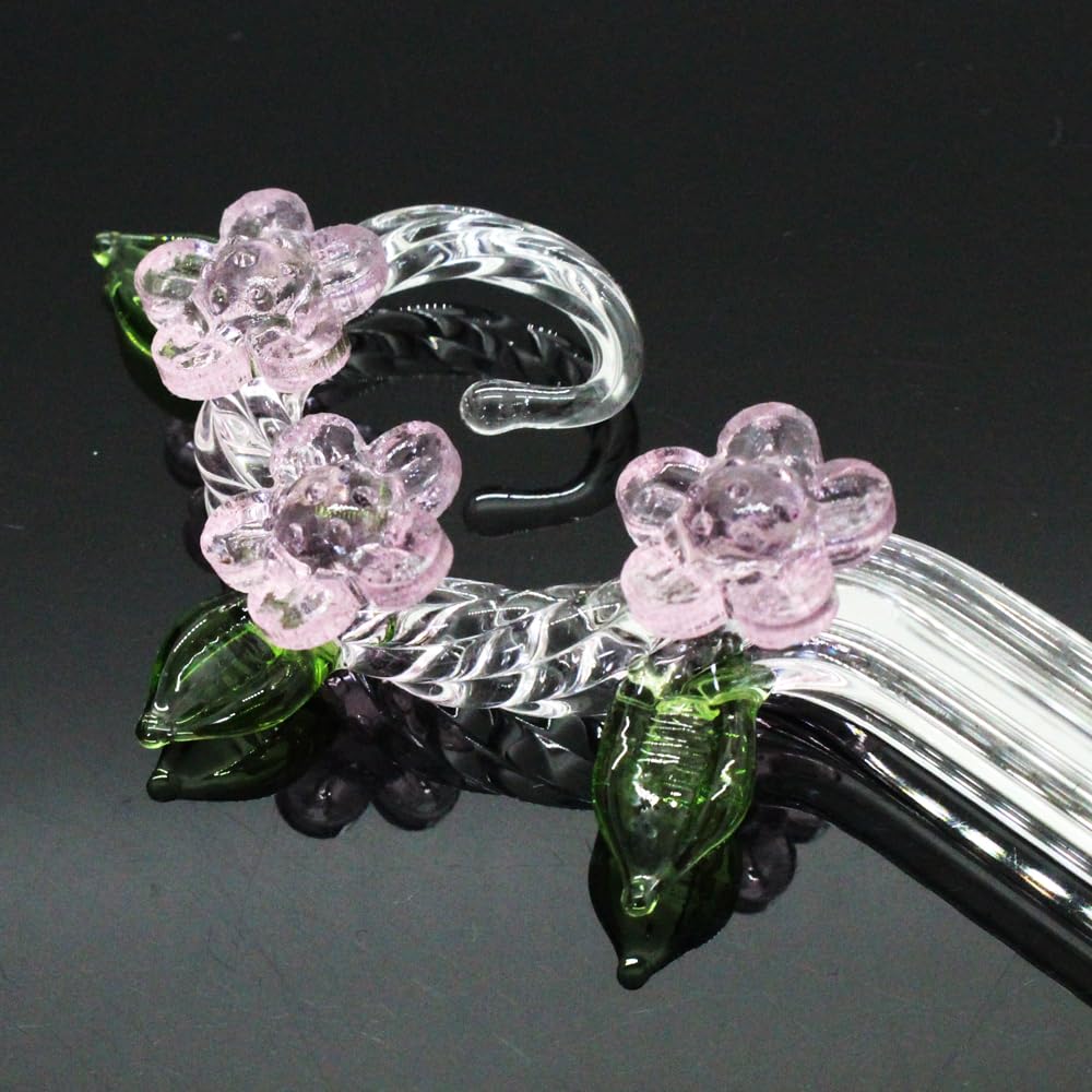 Glass Cherry blossom and flowing water pen, design, pink.
