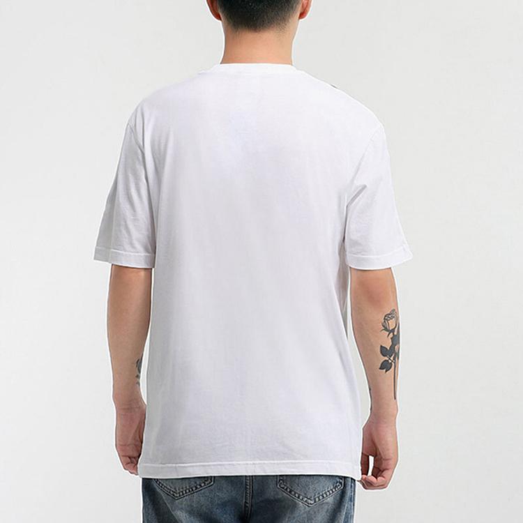 Adidas Originals Trefoil Logo Print Sports Short Sleeve T-Shirt Men Tops White GE0837