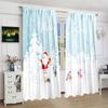 2pcs- Winter Christmas Decorative Printed Curtains for Bedroom, Living Room, Study, Private Space