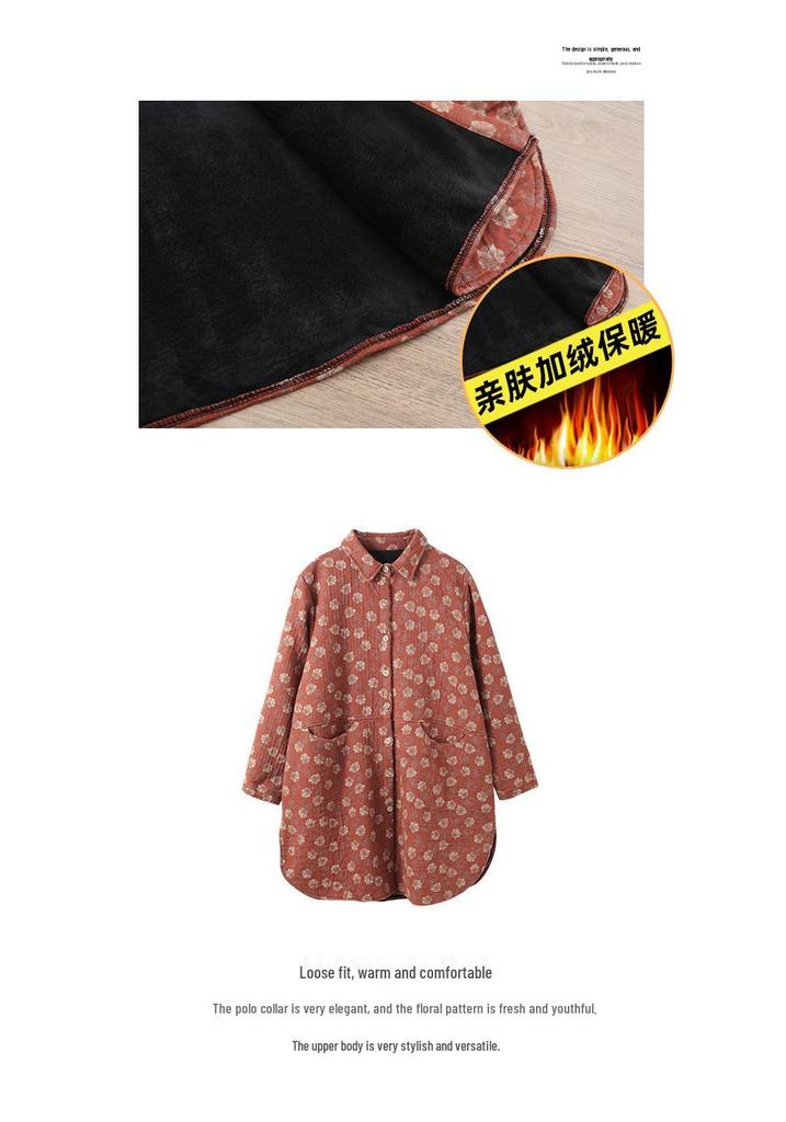 Warm Stylish 2026 Korean Plus Size Mid-Length Age-Reducing Velvet Jacket for Women