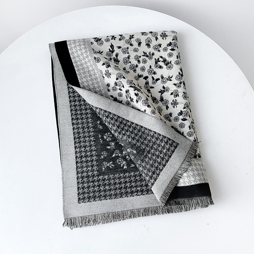 Winter imitation cashmere large shawl versatile elegant temperament scarf women's autumn and winter warm scarf blanket air-conditioned room shawl